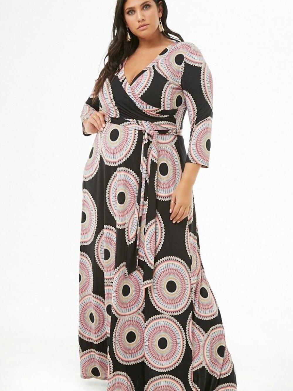 Forever 21 Plus Size Medallion Print Maxi Dress 1X/2X
